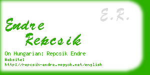 endre repcsik business card